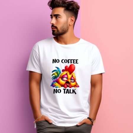 Men's No Coffee No Talk Graphics Printed T-Shirt