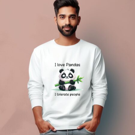 Men's I Have Pandas I Tolerate People Graphics Printed Full Sleeve T Shirt