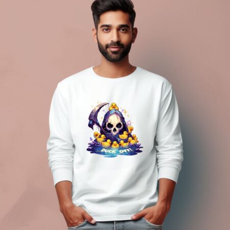 Men's Duck Off Graphics Printed Full Sleeve T Shirt