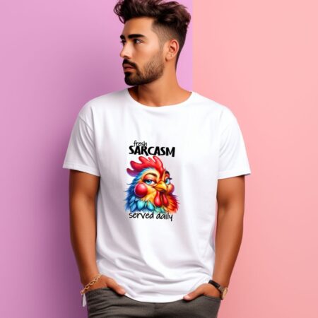 Men's Fresh Sarcasm Served Daily Graphics Printed T-Shirt