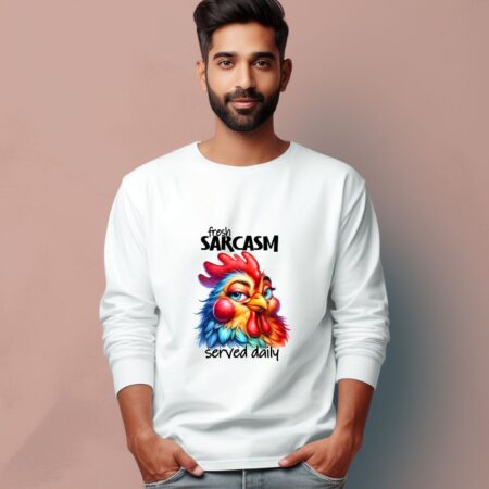 Men's Fresh Sarcasm Served Daily Graphics Printed Full Sleeve T Shirt