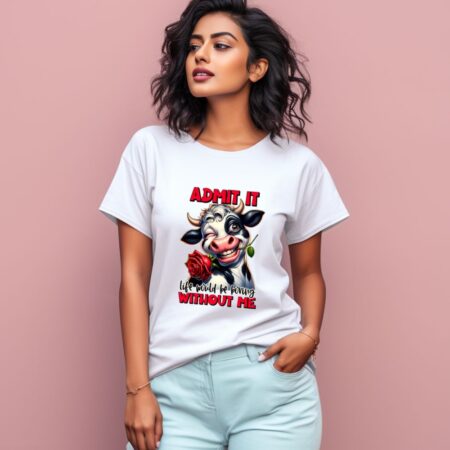 Women's Admit It Like Would Be Boring Without Me Graphics Printed T-Shirt