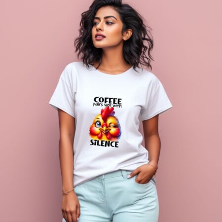Women's Coffee Pairs Well With Silence Graphics Printed T-Shirt