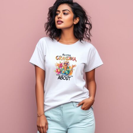Women's The Crazy Grandma Graphics Printed T-Shirt