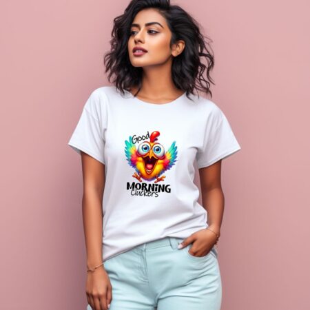 Women's Good Morning Cluckers Graphics Printed T-Shirt