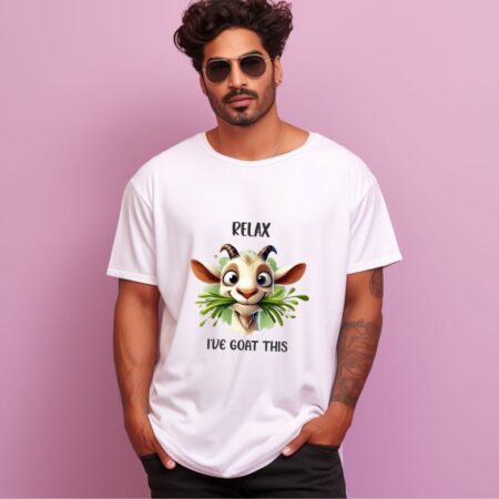 Men's Relax I've Goat This Graphics Printed Oversized T-Shirt