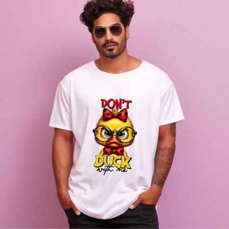 Men's Don't Duck With Me Graphics Printed Oversized T-Shirt