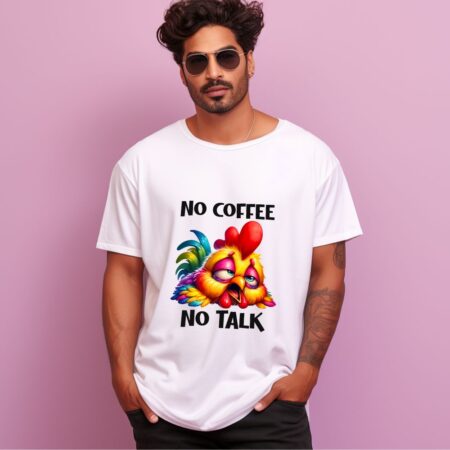Men's No Coffee No Talk Graphics Printed Oversized T-Shirt