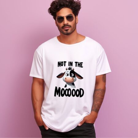 Men's Not In The Mooood Graphics Printed Oversized T-Shirt