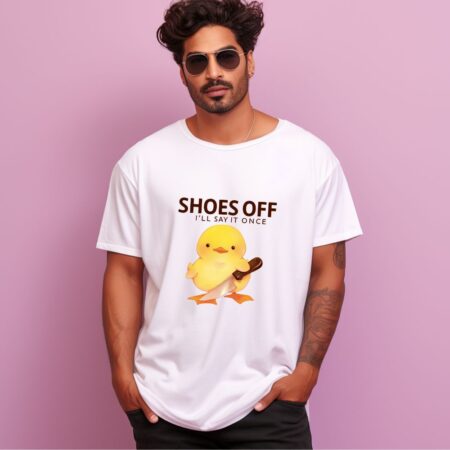 Men's Shoes Off I'll Say It Once Graphics Printed Oversized T-Shirt