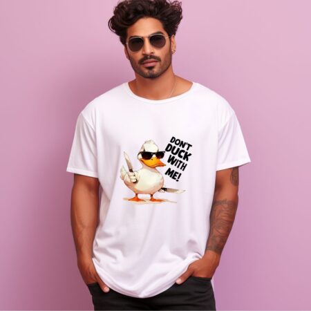 Men's Don't Duck With Me Graphics Printed Oversized T-Shirt