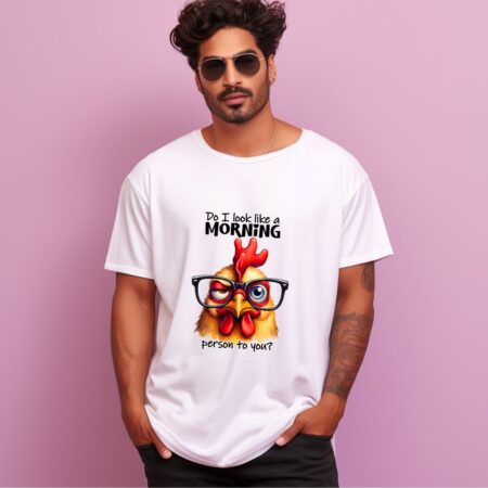 Men's Do I Look Like A Morning Person To You Graphics Printed Oversized T-Shirt