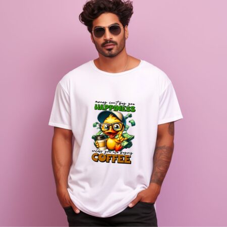 Men's Money Can't Buy You Happiness Graphics Printed Oversized T-Shirt