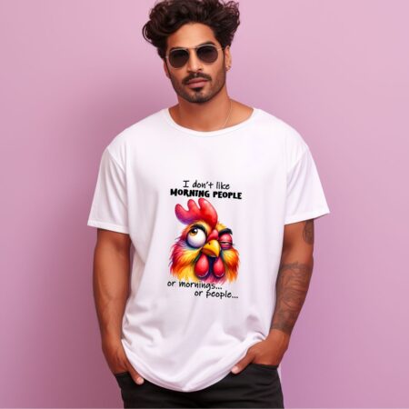 Men's I Don't Like Morning People Graphics Printed Oversized T-Shirt
