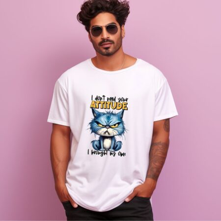 Men's I Don't Need Your Attitude Graphics Printed Oversized T-Shirt