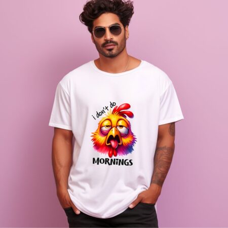 Men's I Don't Do Mornings Graphics Printed Oversized T-Shirt