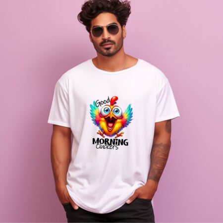 Men's Good Morning Cluckers Graphics Printed Oversized T-Shirt