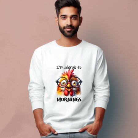 Men's I Am Allergic To Morning Graphics Printed Full Sleeve T Shirt