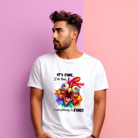 Men's It's Fine I'm Fine Everything Is Fine Graphics Printed T-Shirt