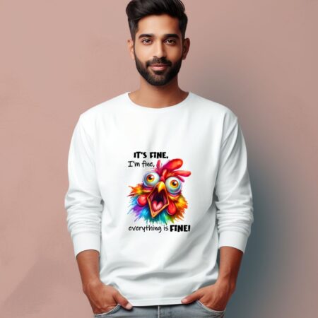 Men's It's Fine I'm Fine Everything Is Fine Graphics Printed Full Sleeve T Shirt