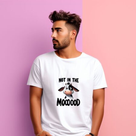 Men's Not In The Mooood Graphics Printed T-Shirt