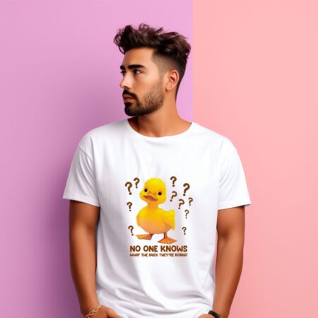Men's No One Knows What The Duck They'er Doing Graphics Printed T-Shirt
