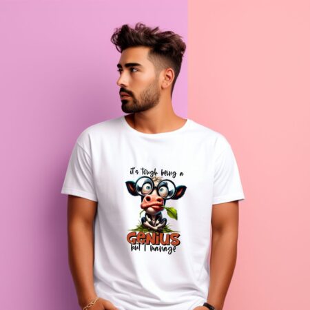 Men's It's Tough Being A Genius But I Manage Graphics Printed T-Shirt