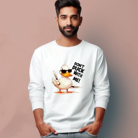 Men's Don't Duck With Me Graphics Printed Full Sleeve T Shirt