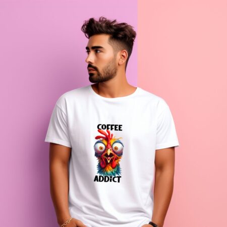 Men's Coffee Addict Graphics Printed T-Shirt