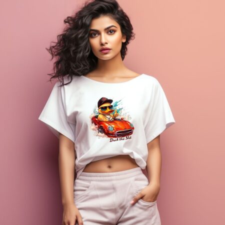 Women's Duck This Shit Graphics Printed Oversized T-Shirt