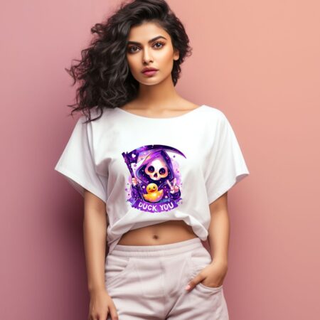 Women's Duck You Graphics Printed Oversized T-Shirt