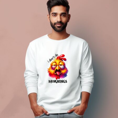 Men's I Don't Do Mornings Graphics Printed Full Sleeve T Shirt