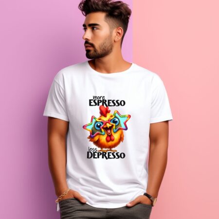 Men's More Espresso Less Depresso Graphics Printed T-Shirt