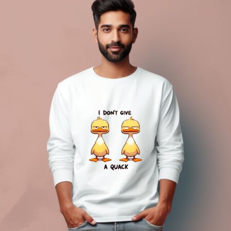 Men's I Don't Give A Quack Graphics Printed Full Sleeve T Shirt
