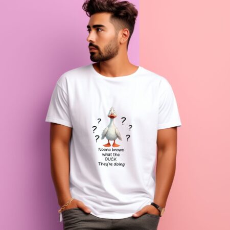 Men's Noone Knows What The Duck They're Doing Graphics Printed T-Shirt