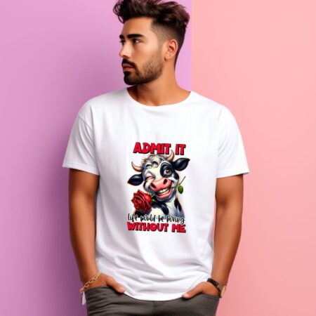 Men's Admit It Like Would Be Boring Without Me Graphics Printed T-Shirt