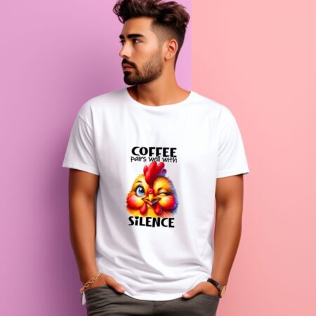 Men's Coffee Pairs Well With Silence Graphics Printed T-Shirt