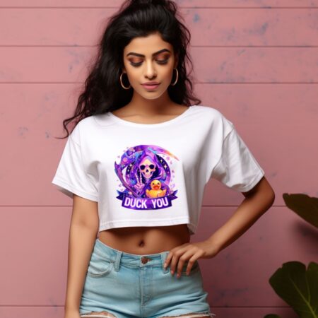 Women's Duck You Graphics Printed Crop Tops