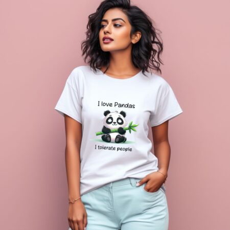 Women's I Have Pandas I Tolerate People Graphics Printed T-Shirt