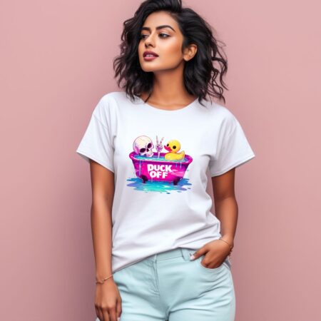 Women's Duck Off Graphics Printed T-Shirt