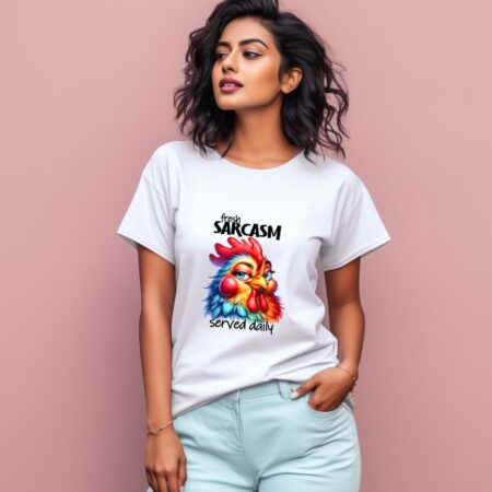 Women's Fresh Sarcasm Served Daily Graphics Printed T-Shirt