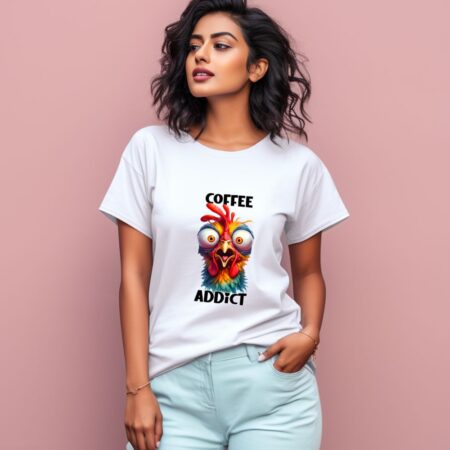 Women's Coffee Addict Graphics Printed T-Shirt