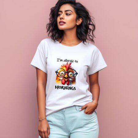 Women's I Am Allergic To Morning Graphics Printed T-Shirt