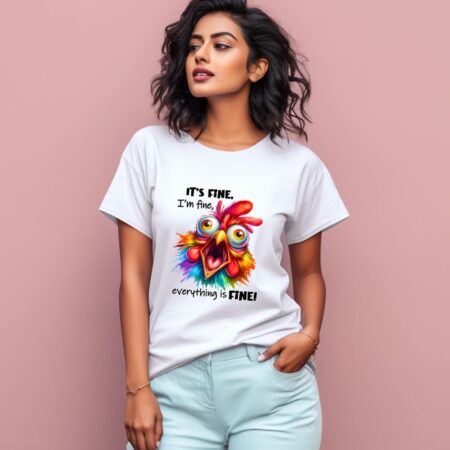 Women's It's Fine I'm Fine Everything Is Fine Graphics Printed T-Shirt