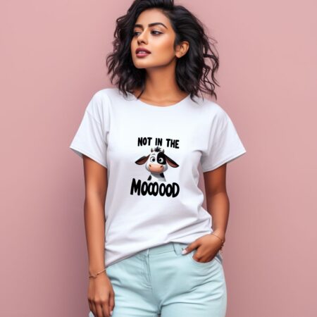 Women's Not In The Mooood Graphics Printed T-Shirt