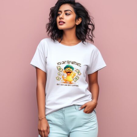 Women's You Can't Buy Happiness Graphics Printed T-Shirt