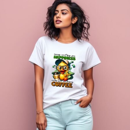 Women's Money Can't Buy You Happiness Graphics Printed T-Shirt