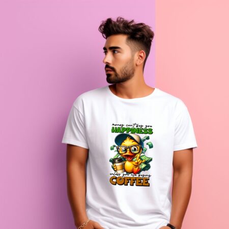 Men's Money Can't Buy You Happiness Graphics Printed T-Shirt